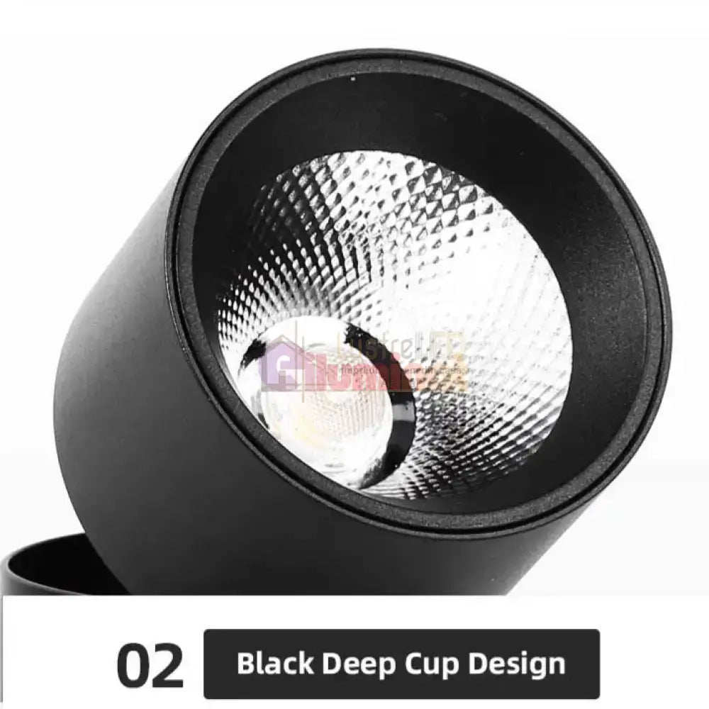 Spot LED Cilindric Aplicat Orientabil Negru 10W Lumina Neutra lustreled.ro