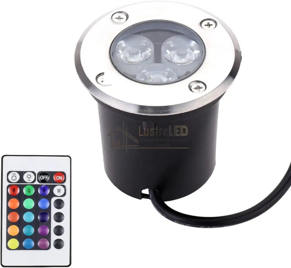 Spot Led Exterior 3W Rgb Pardoseala Incastrabil 220V Telecomanda Lighting Fixtures