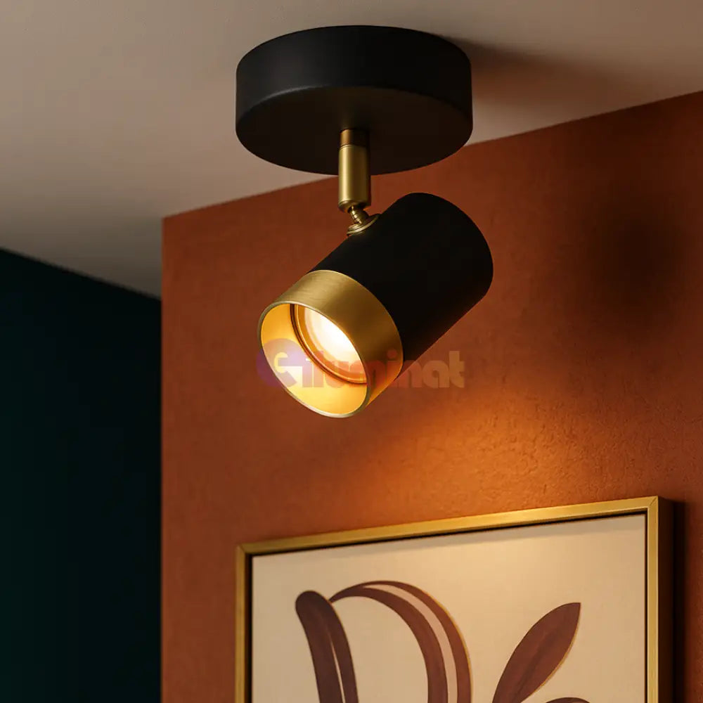 Spot Reglabil Negru + Auriu Exquisite 1xGU10