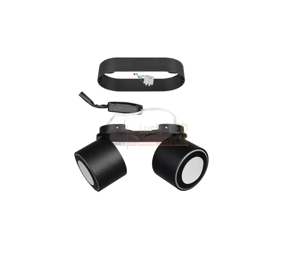 Spot LED Premium Aplicat Orientabil Dreptunghiular 2x450lm Negru 3 Moduri de Iluminare led ceiling light