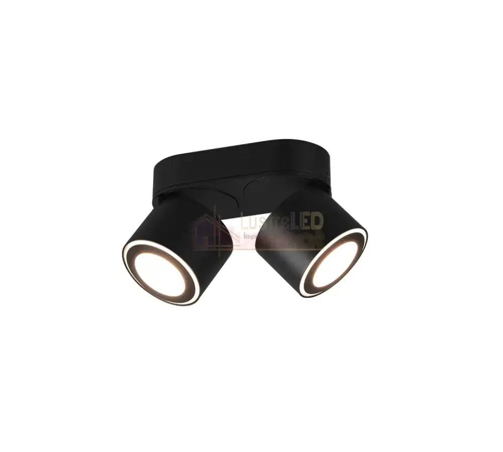 Spot LED Premium Aplicat Orientabil Dreptunghiular 2x450lm Negru 3 Moduri de Iluminare led ceiling light