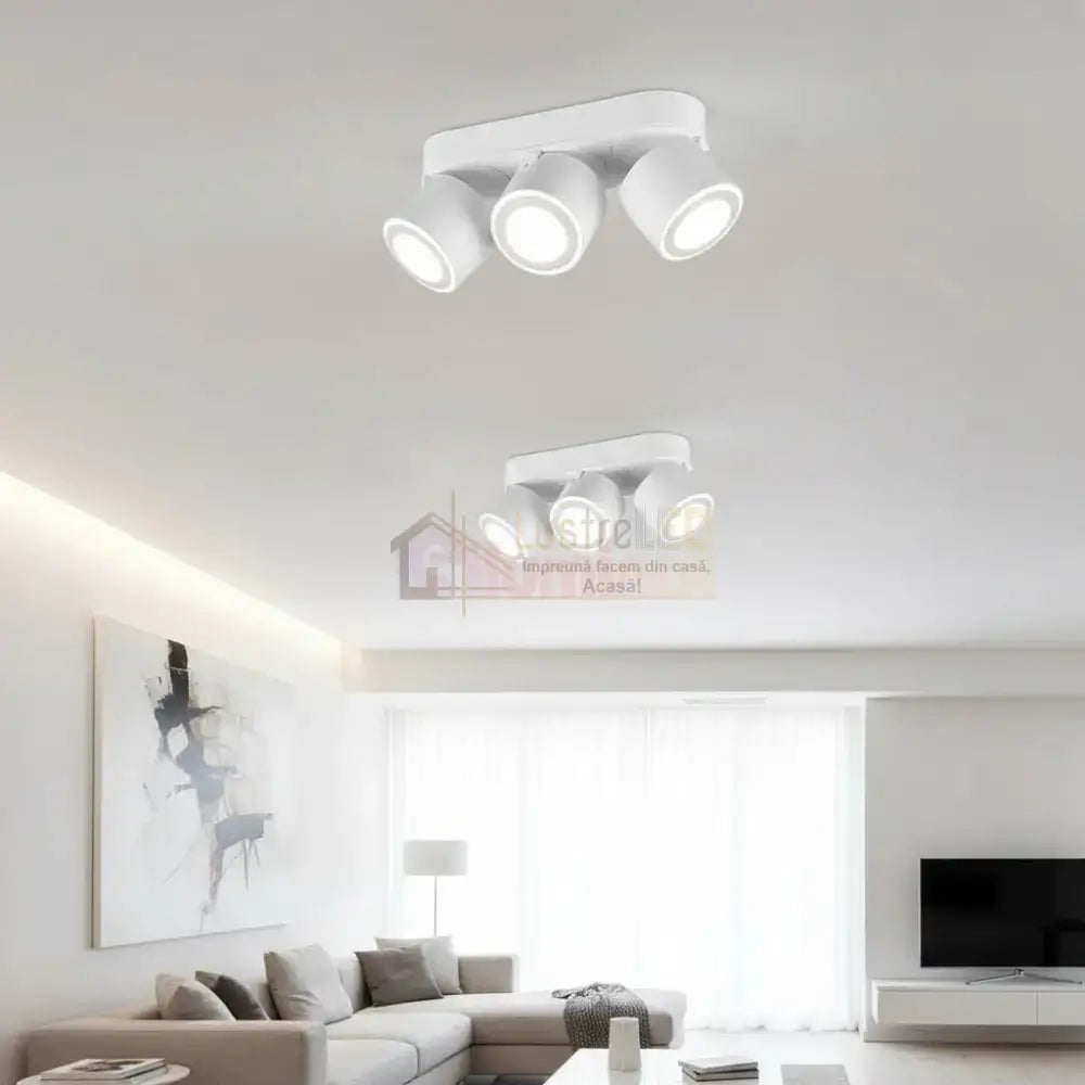 Spot LED Premium Aplicat Orientabil Dreptunghiular 3x450lm Alb 3 Moduri de Iluminare led ceiling light