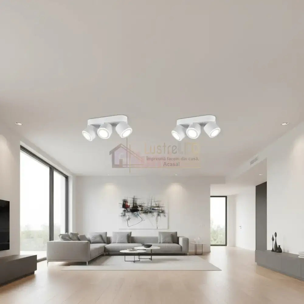 Spot LED Premium Aplicat Orientabil Dreptunghiular 3x450lm Alb 3 Moduri de Iluminare led ceiling light