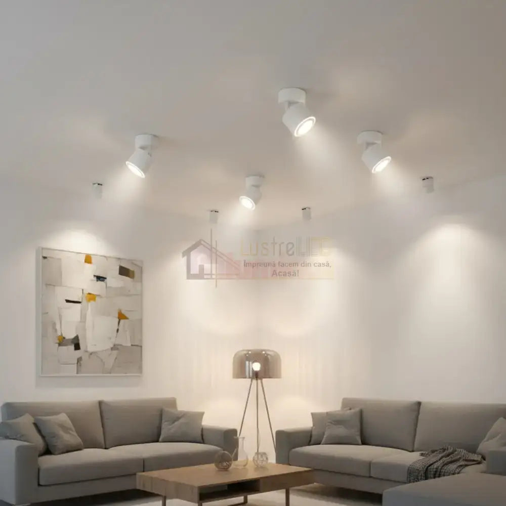Spot LED Premium Aplicat Orientabil Rotund Alb 3 Moduri de Iluminare led ceiling light