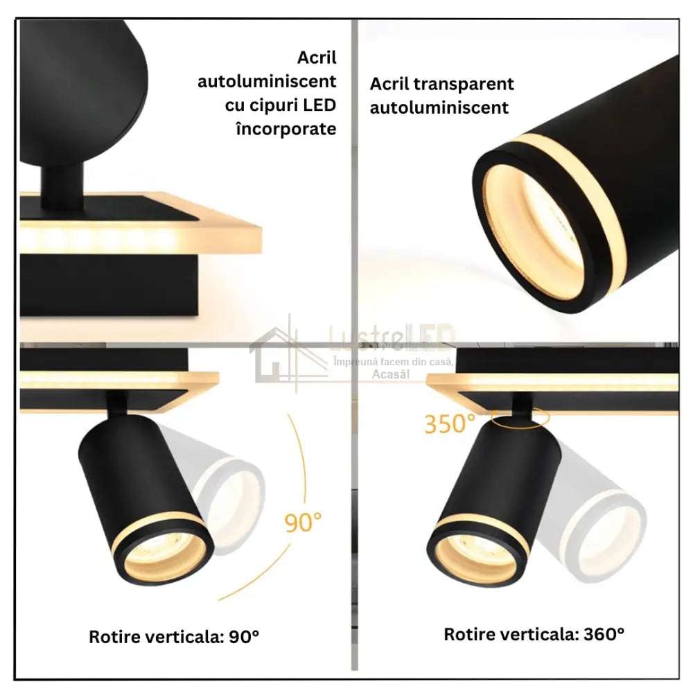 Spot Led Reglabil 1Xgu10 Noir Glow Led Ceiling Light