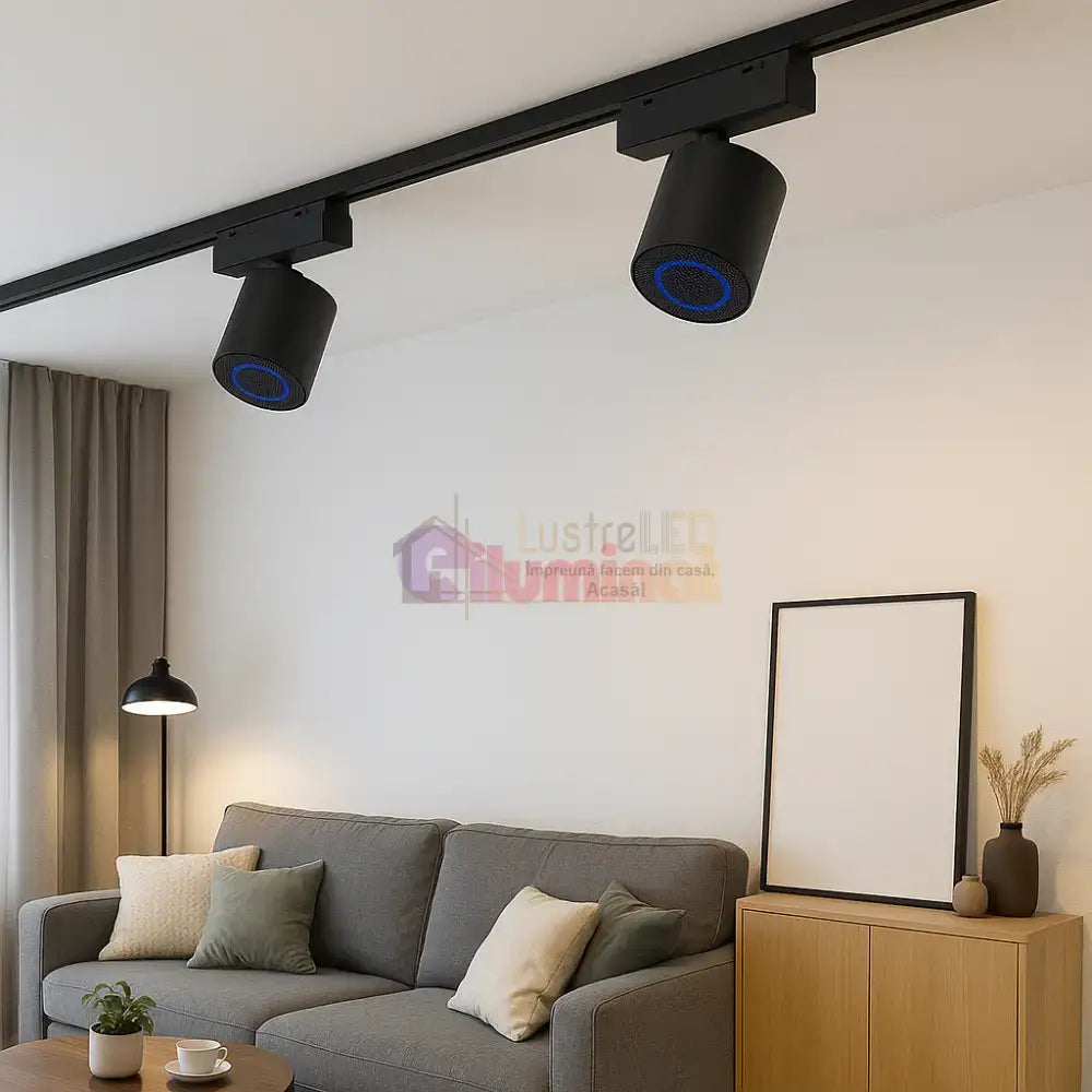 Spot pe Sina cu Boxa Bluetooth Integrata 10W 1050BK lustreled.ro