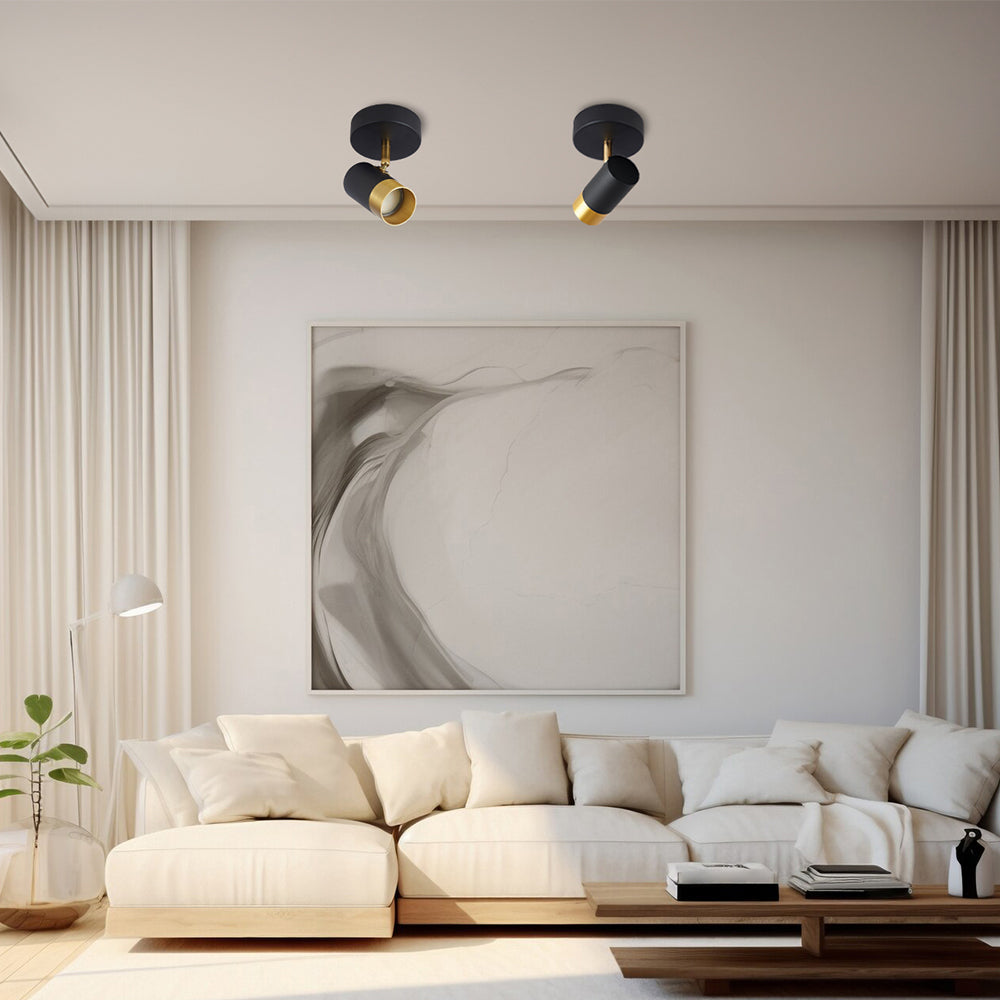 Spot Reglabil Negru + Auriu Exquisite 1xGU10