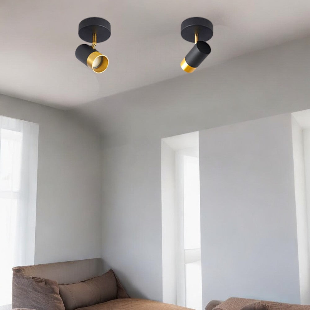 Spot Reglabil Negru + Auriu Exquisite 1xGU10