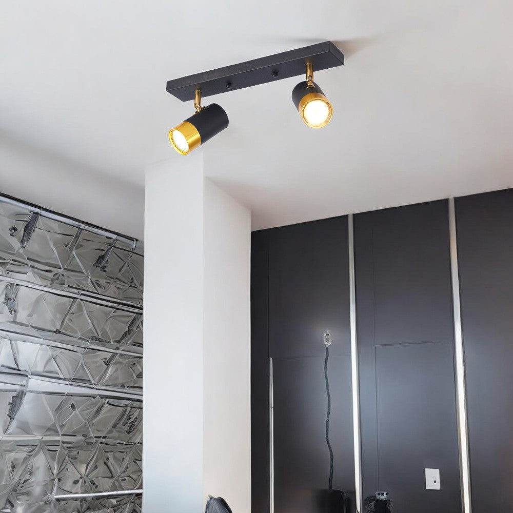 Spot pe Sina Reglabil Negru + Auriu Exquisite 2xGU10