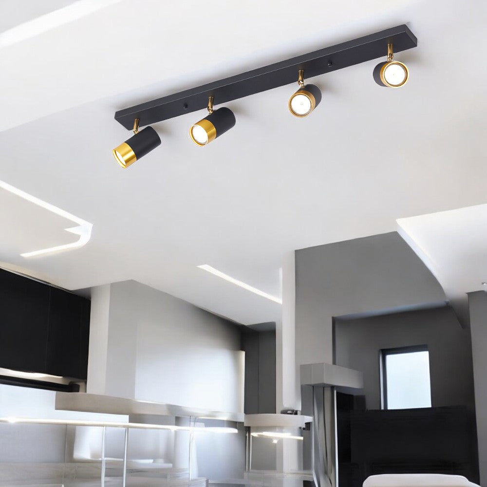 Spot pe Sina Reglabil Negru + Auriu Exquisite 4xGU10