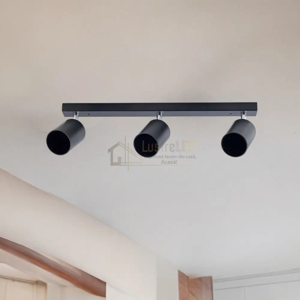 Spot Pe Sina Reglabil Negru 3Xgu10 Led Ceiling Light