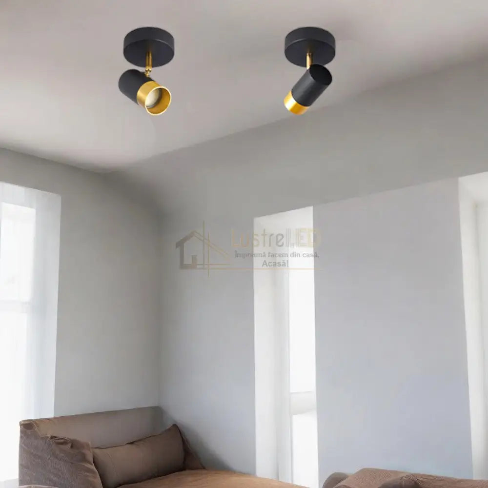 Spot Reglabil Negru + Auriu Exquisite 1Xgu10 Led Ceiling Light