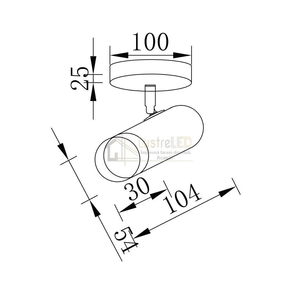 Spot Reglabil Negru + Auriu Exquisite 1Xgu10 Led Ceiling Light