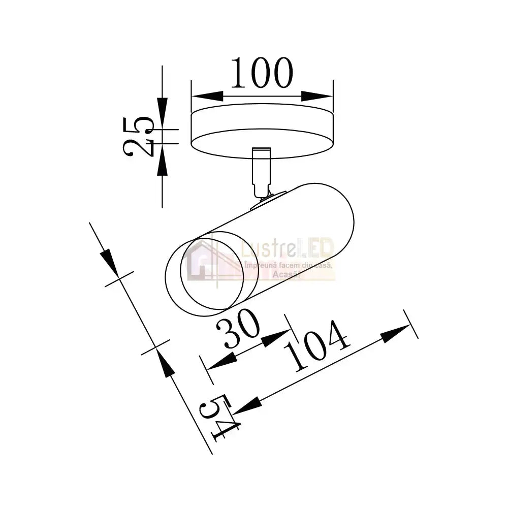 Spot Reglabil Negru + Auriu Exquisite 1Xgu10 Led Ceiling Light