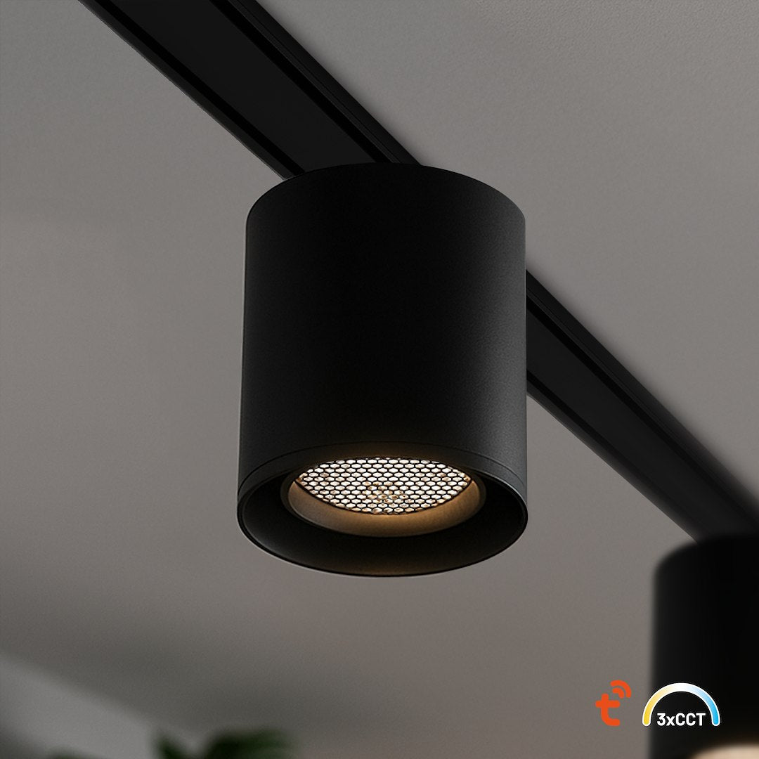 Spot LED Magnetic Rotund Premium Hyper Black 6W | ⌀8CM | 48V | 3 Tipuri de Lumina