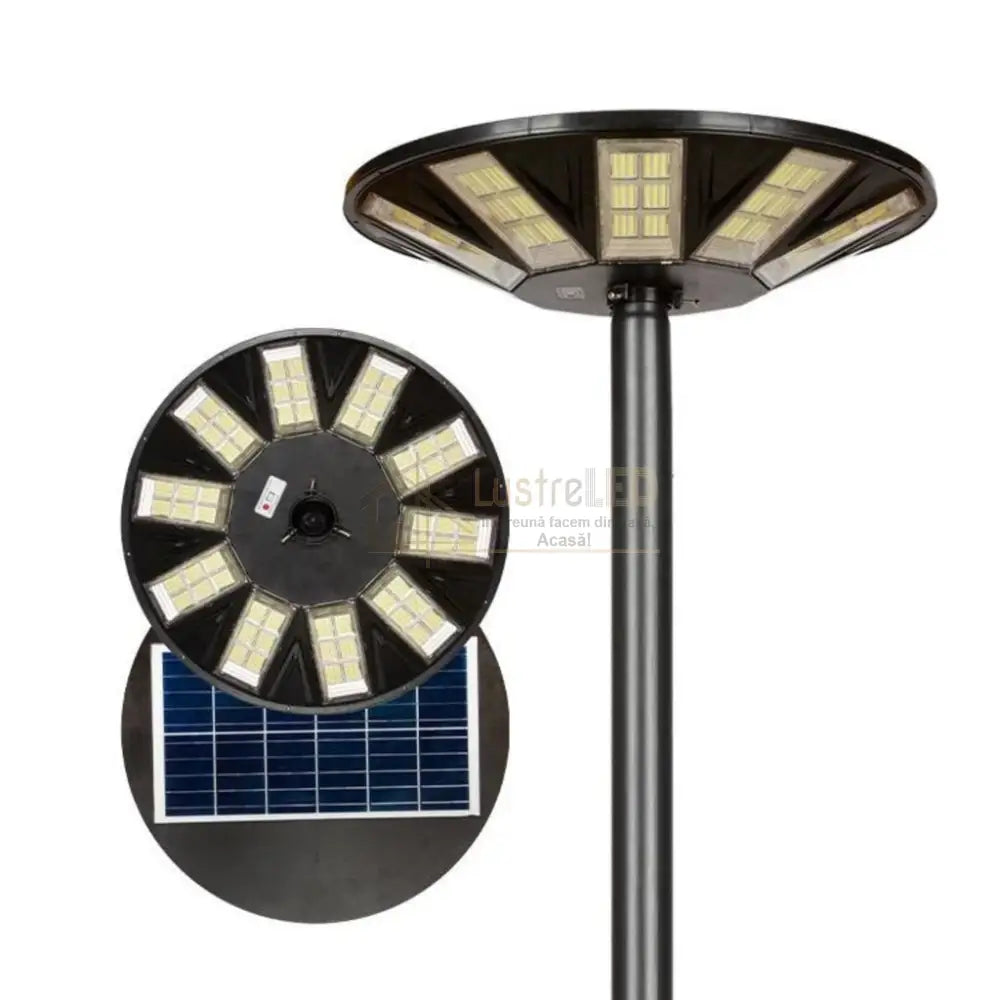 Stalp 2 Metri Echipat Cu Lampa Led 400W Incarcare Solara Si Telecomanda Solar Lamp