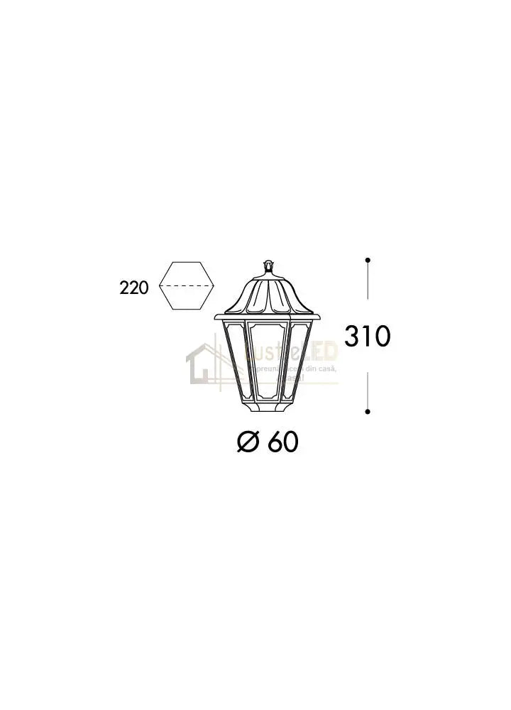 Stalp De Gradina 1M Cu Felinar Anna Fumagalli Italia Garden Light Pole