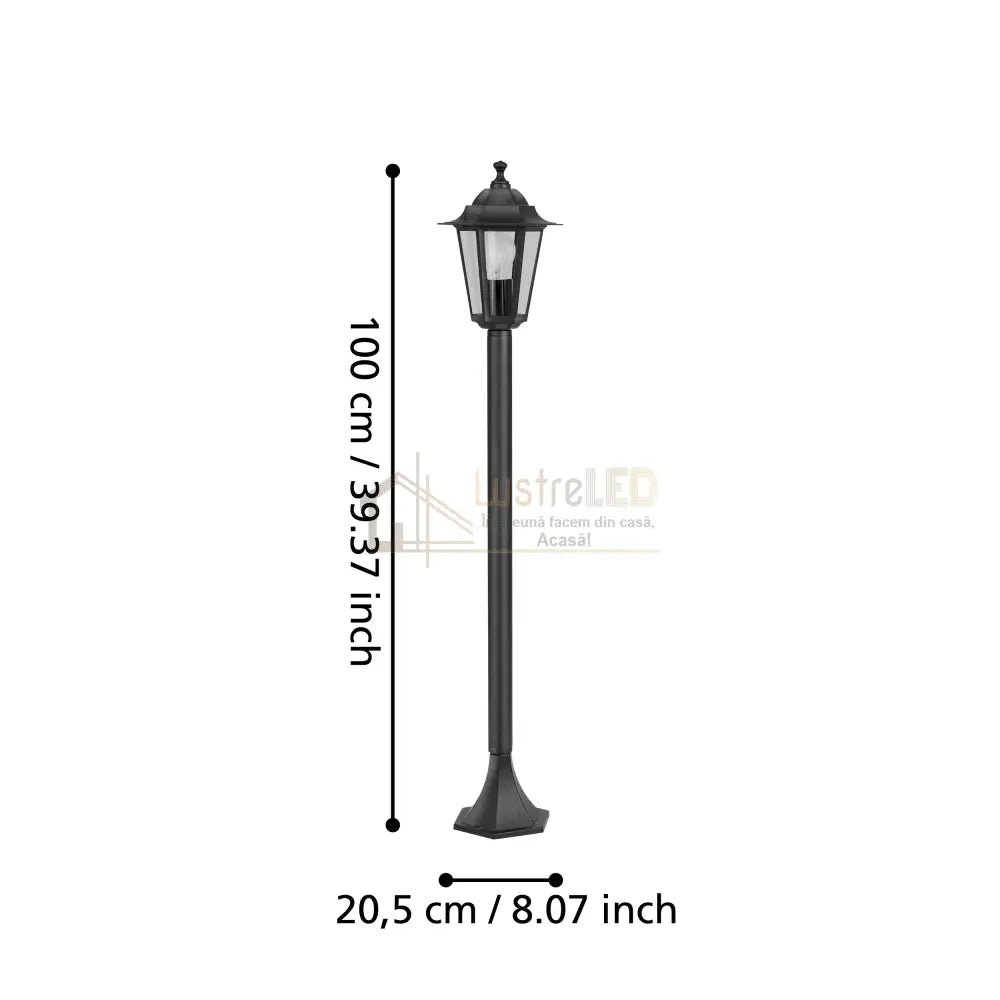 Stalp De Gradina LATERNA 4 Tip Felinar Negru 100CM STALP ORNAMENTAL GARDEN POLE