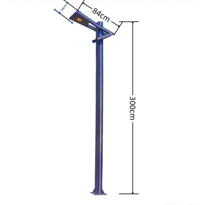 Stalp Iluminat Stradal 50W Alb Natural + Albastru 3M Street Light Pole