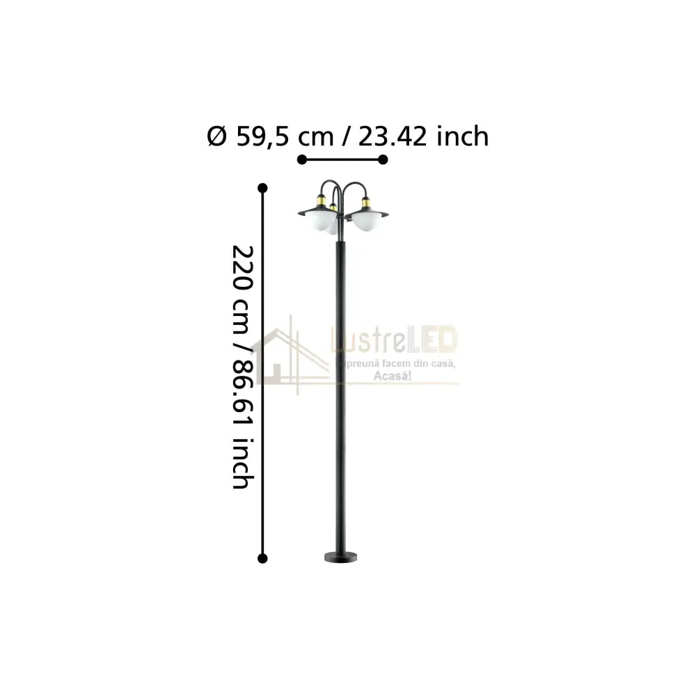 Stalp Exterior SIRMIONE 3XE27 IP44 97288 lustreled.ro