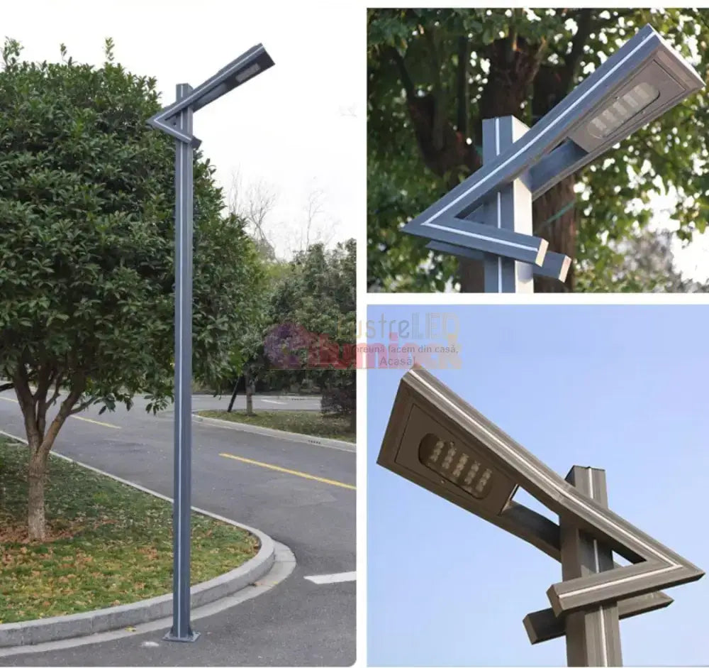 Stalp Iluminat Stradal 50W Alb Natural + Albastru 3m lustreled.ro