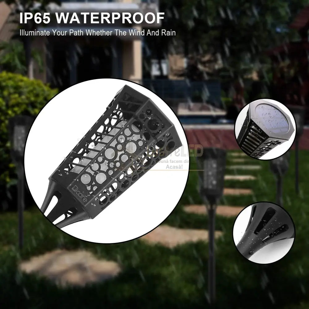 Stalp Led Gradina Torta Cu Incarcare Solara Fakla Solar Lamp