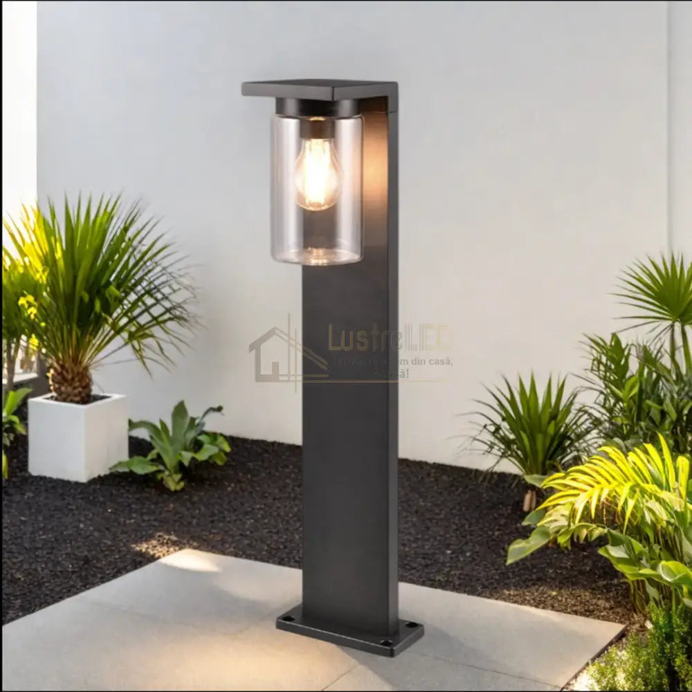 Stalp Ornamental cu Senzor Negru 65CM STALP ORNAMENTAL GARDEN POLE