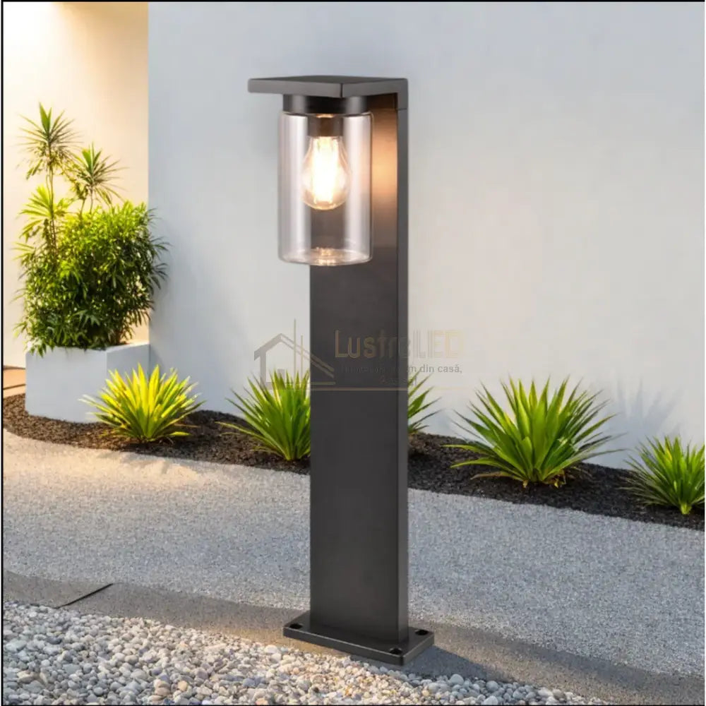 Stalp Ornamental cu Senzor Negru 65CM STALP ORNAMENTAL GARDEN POLE