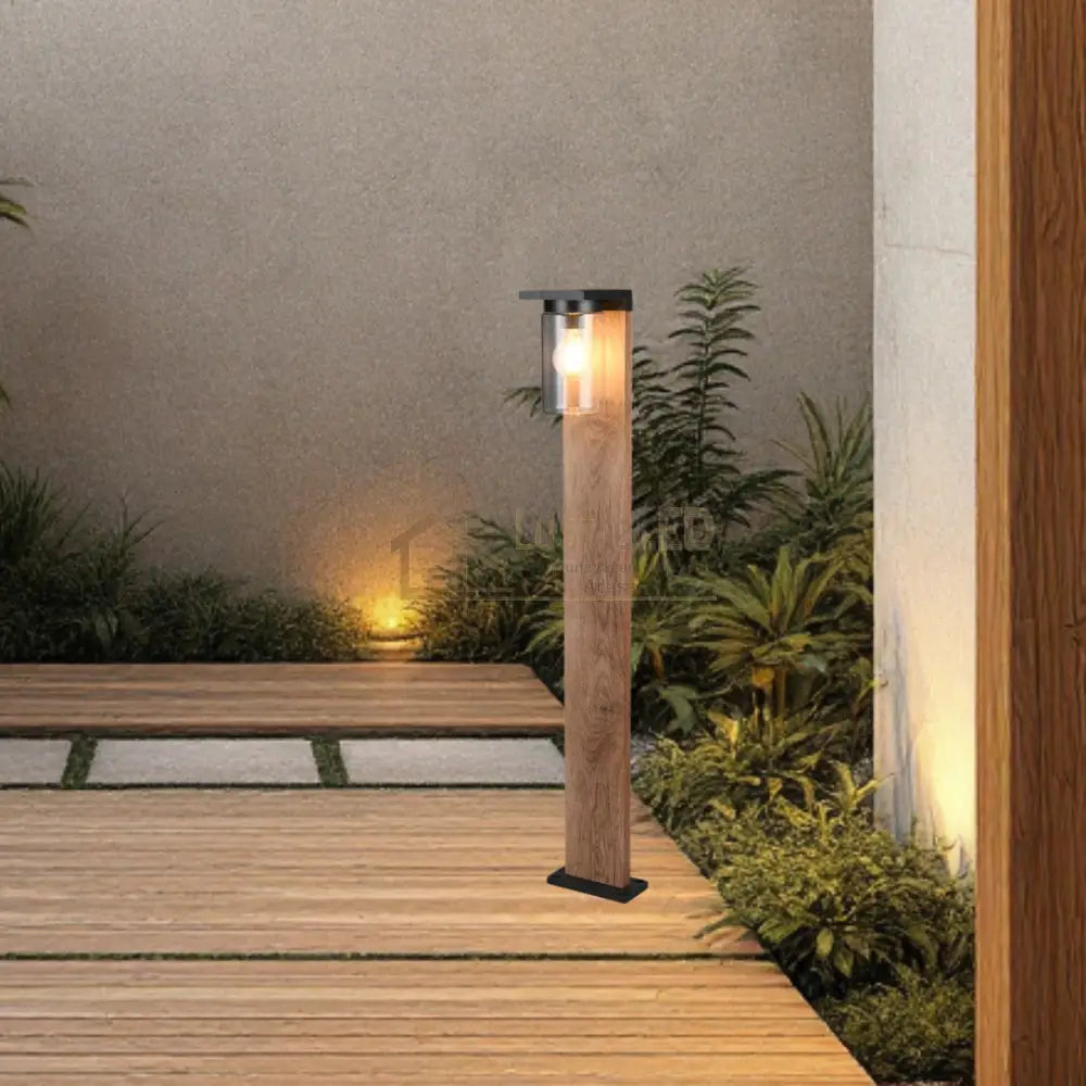 Stalp Ornamental cu Senzor Finisaj Lemn 100CM STALP ORNAMENTAL GARDEN POLE