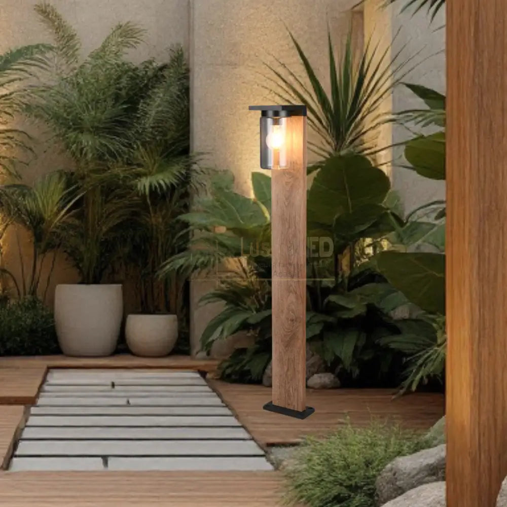 Stalp Ornamental cu Senzor Finisaj Lemn 100CM STALP ORNAMENTAL GARDEN POLE