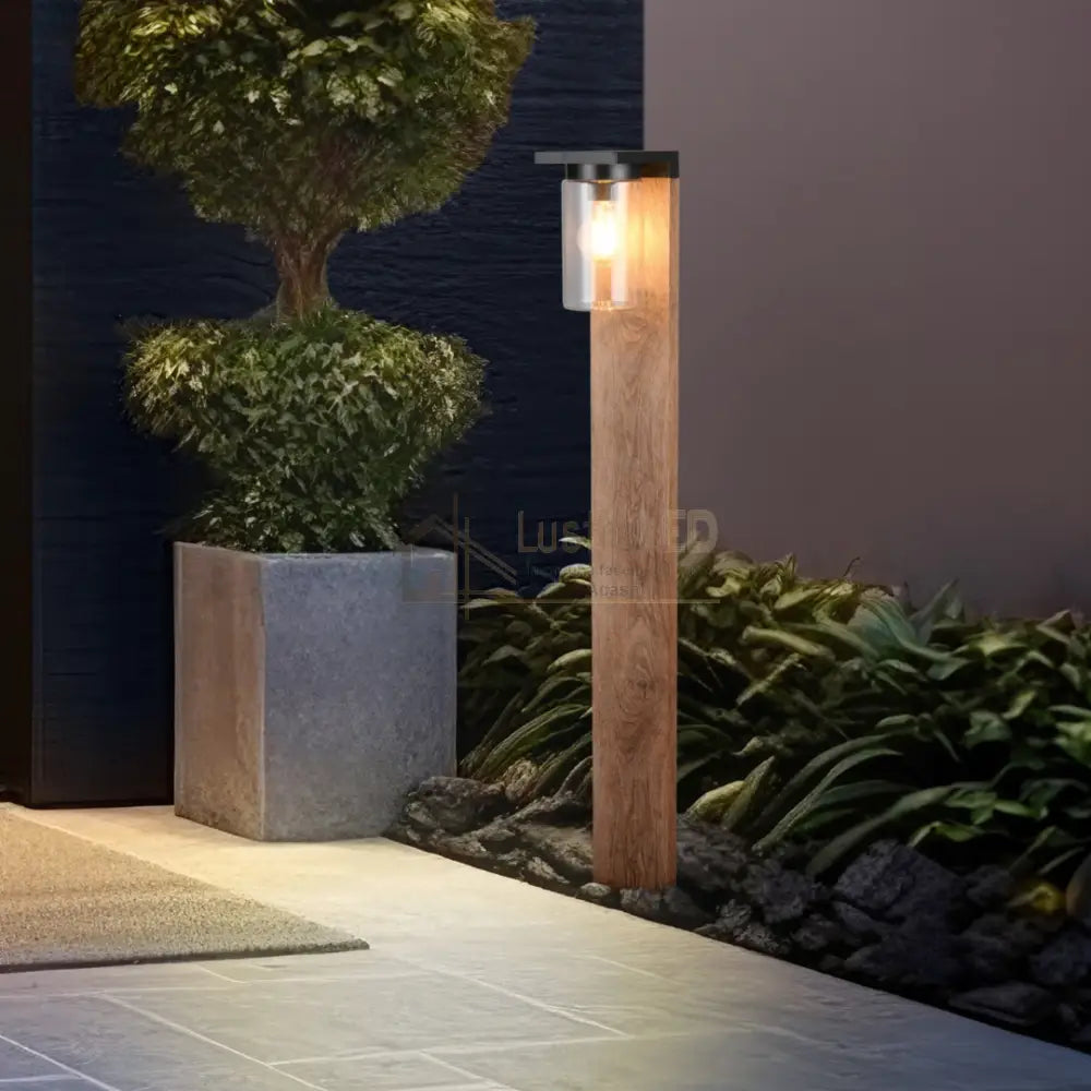 Stalp Ornamental cu Senzor Finisaj Lemn 100CM STALP ORNAMENTAL GARDEN POLE
