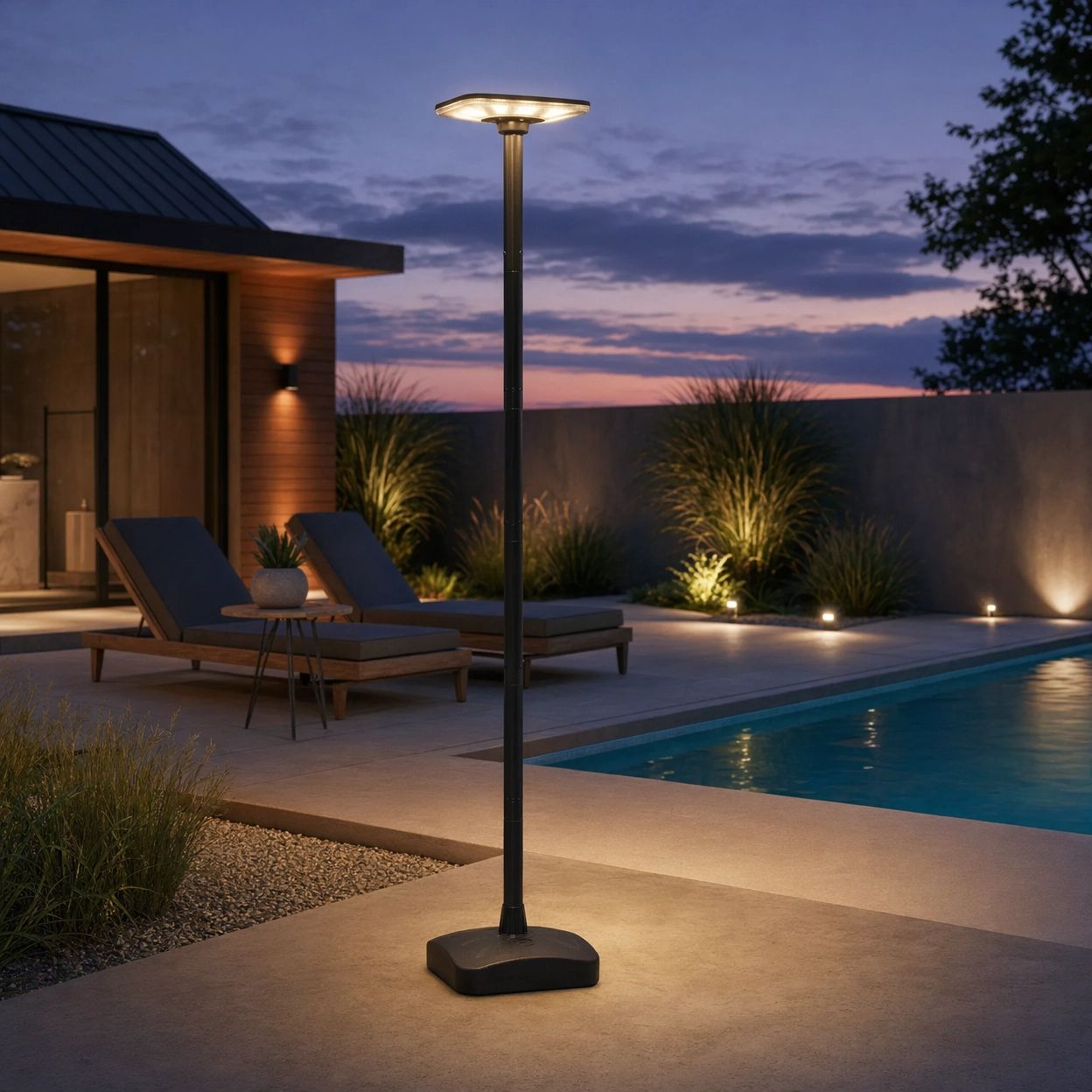 Stalp Modular Solar LED 2.5 Metri 200W, 2500lm, CCT, IP54, Dimabil cu Telecomanda