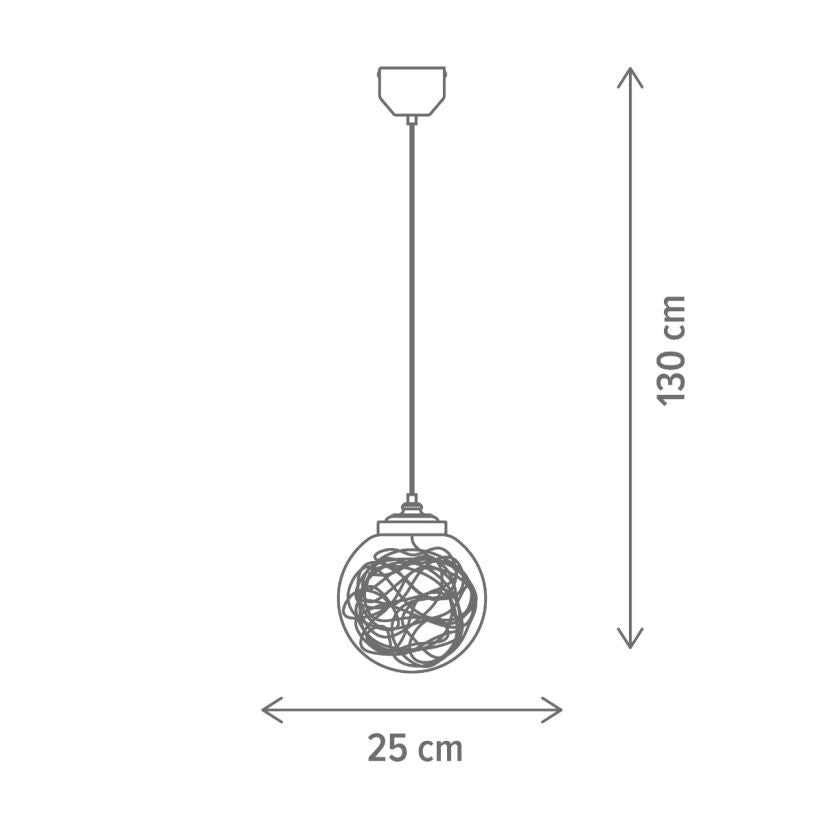 Pendul LED Unique STARS Crom Fumuriu Echivalent 40W