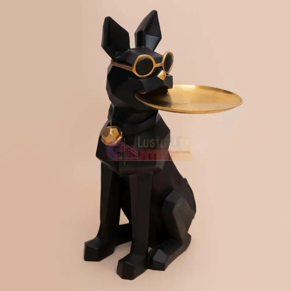 Statueta Decorativa Geometrica Obsidian Bulldog 68CM STATUETA / NEAGRA