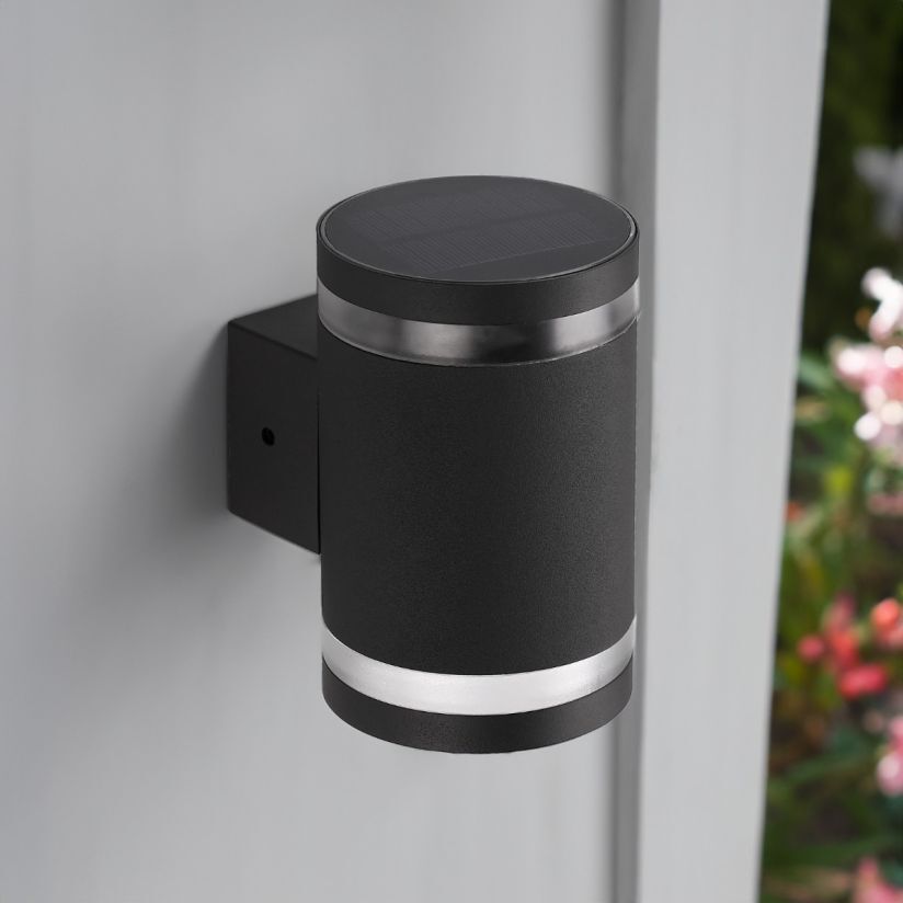 Aplica LED Sunrise Black & Grey Exterior cu Incarcare Solara Premium