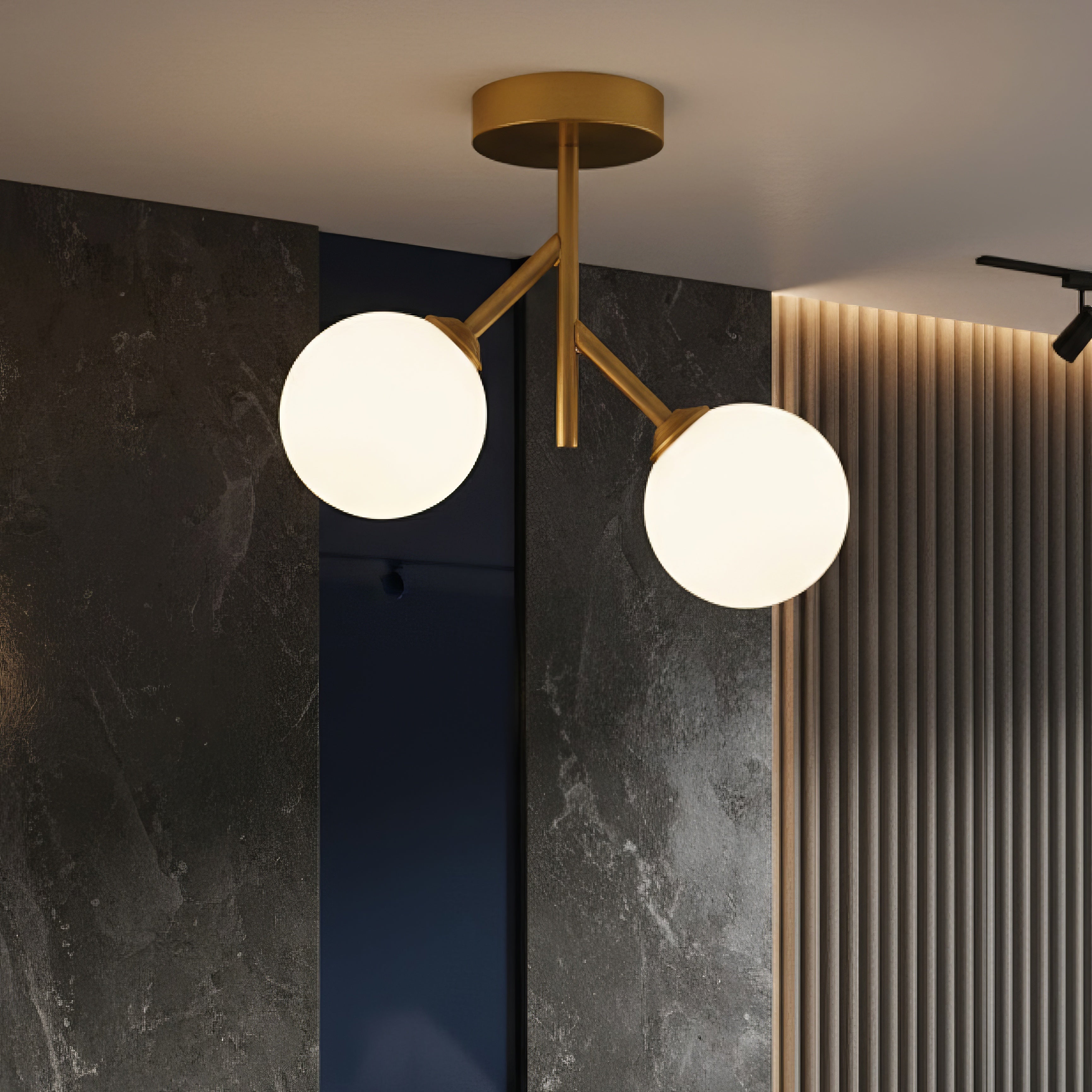 Lustra Abajur TIAN 2xE27 Gold