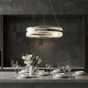 Lustra LED Suspendata ENYA Crom Telecomanda