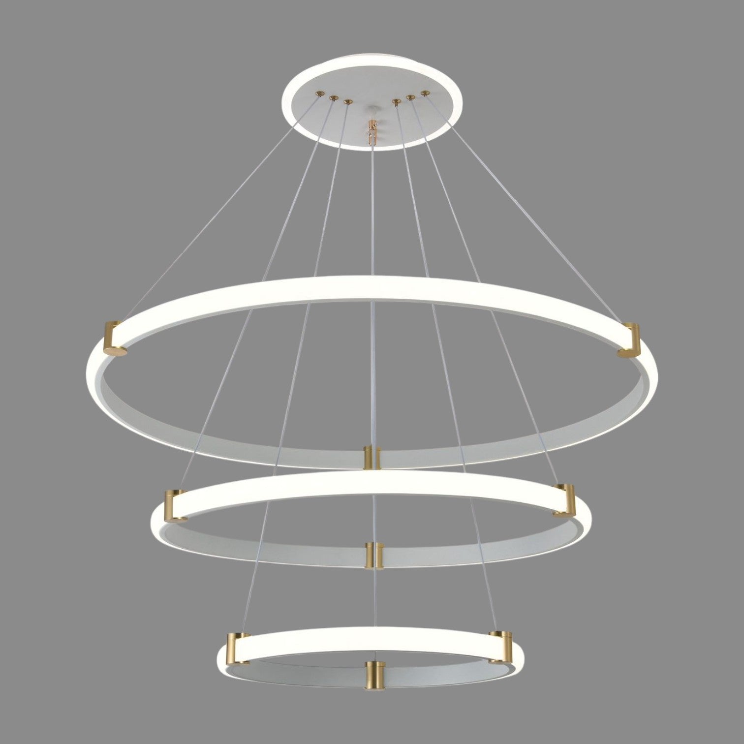 Lustra LED Suspendata ZENO White 3 Segmente Echivalent 400W Telecomanda