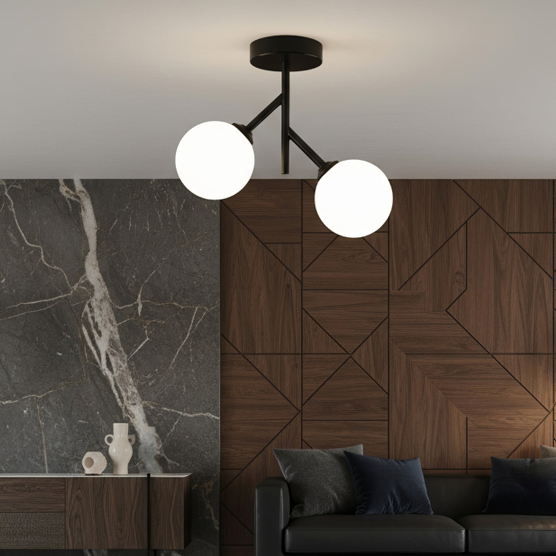 Lustra Abajur TIAN 2xE27 Black