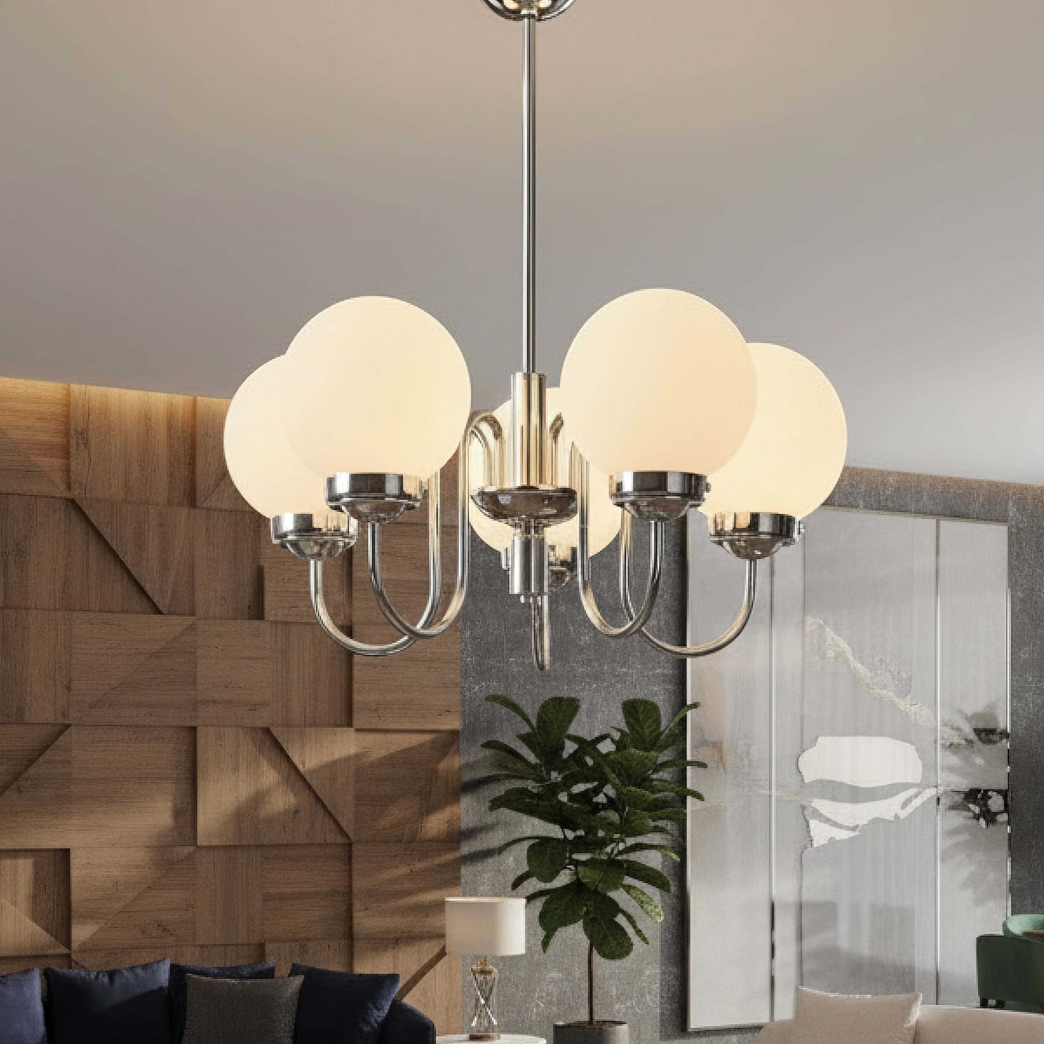 Lustra Abajur LOMA 5xE27 Crom