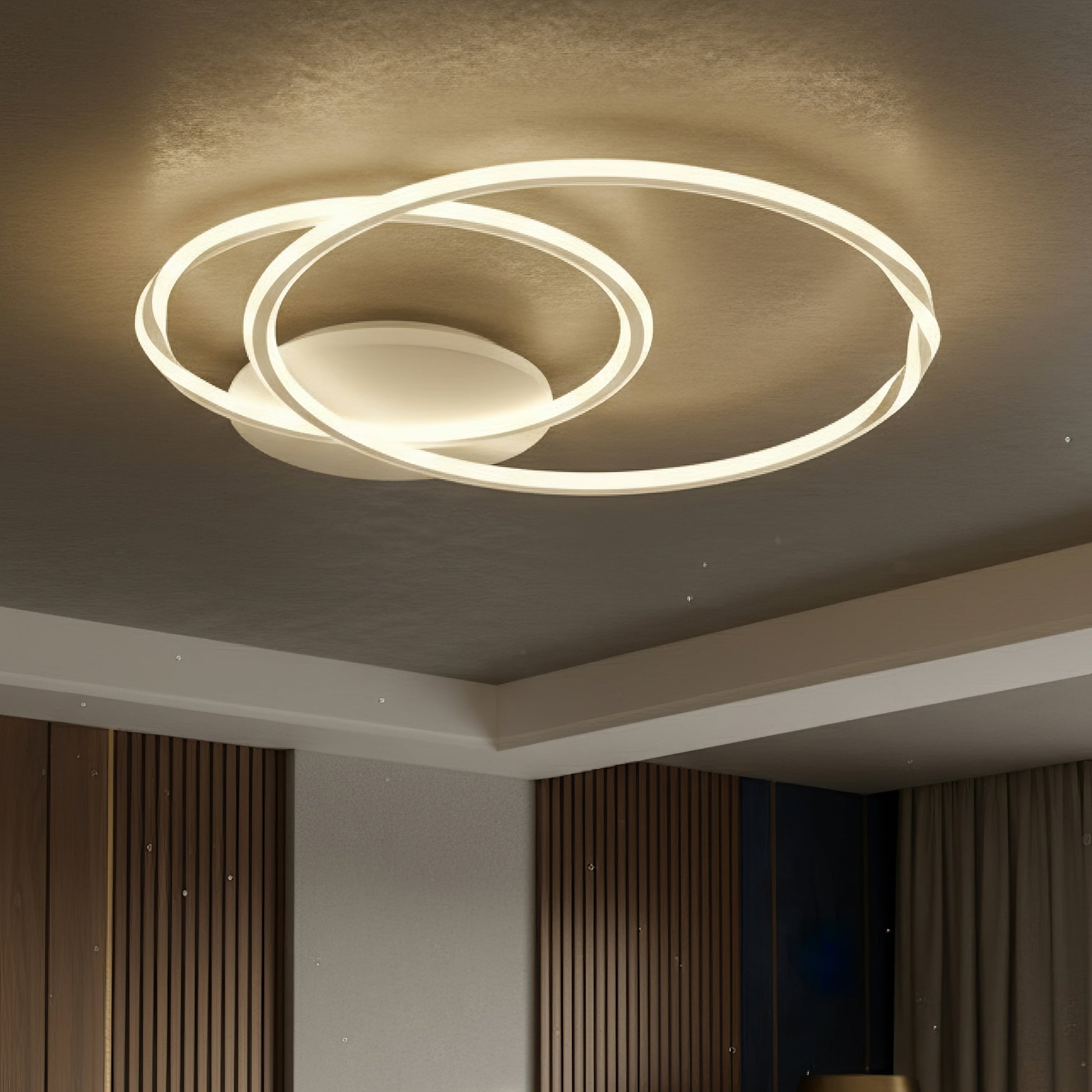 Lustra LED 2 WHITE CIRCLE Echivalent 600W Telecomanda