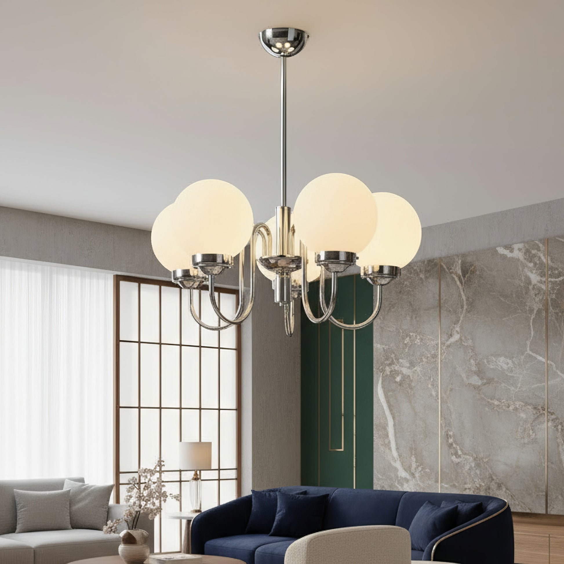 Lustra Abajur LOMA 5xE27 Crom