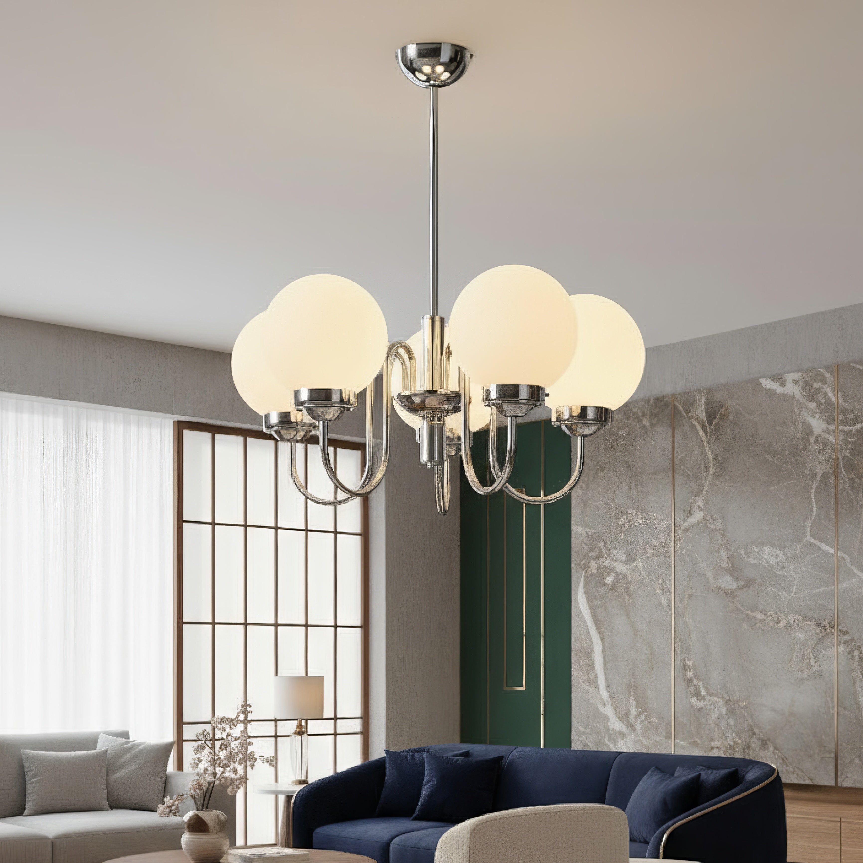 Lustra Abajur LOMA 5xE27 Crom