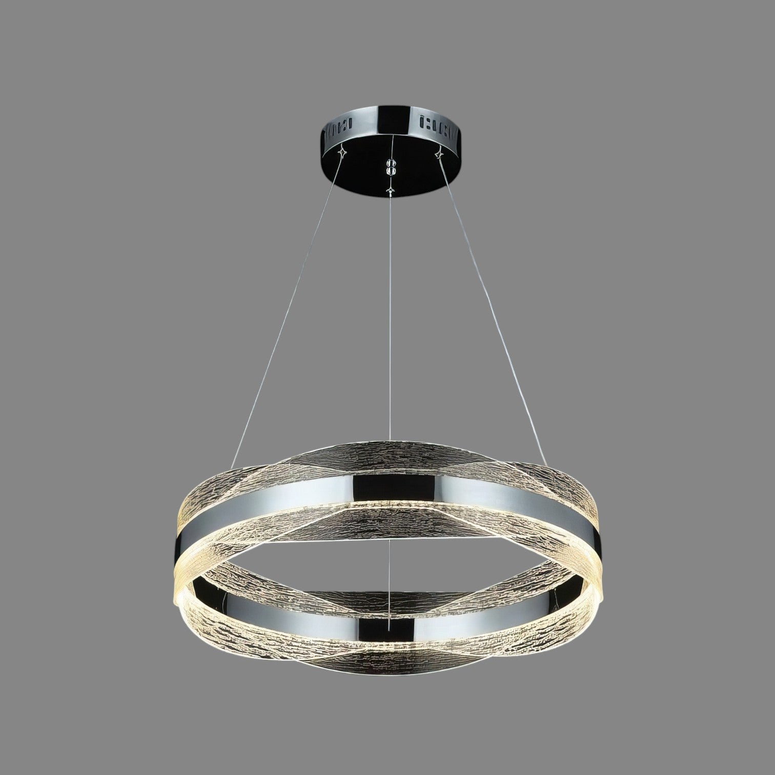 Lustra LED Suspendata ENYA Crom Telecomanda