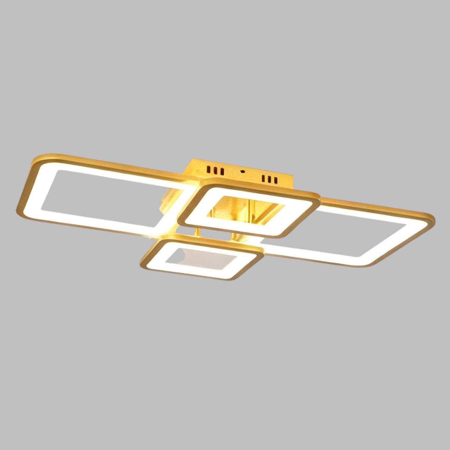 Lustra LED 2+2 SQUARE GOLD Telecomanda Echivalent 500W