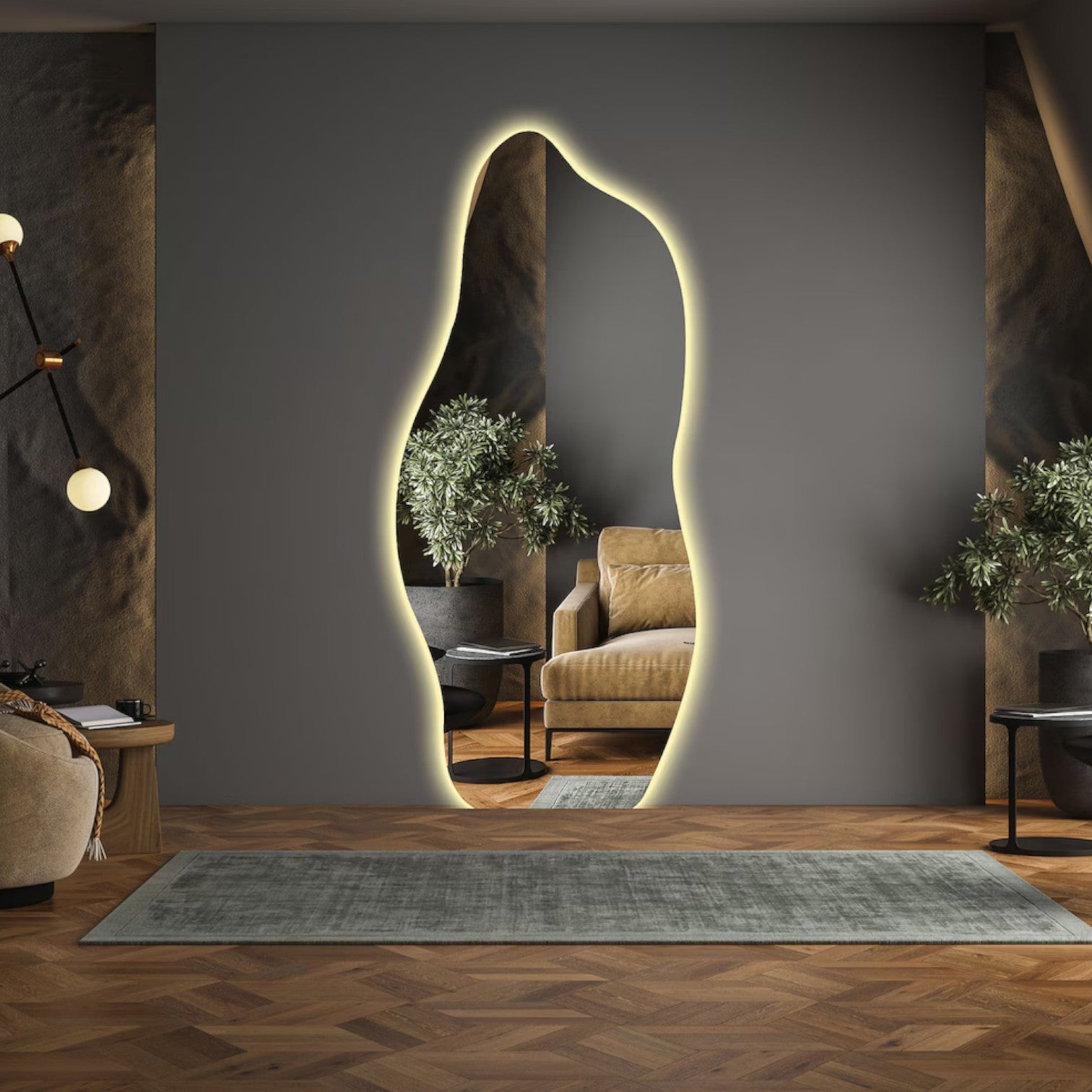 Oglinda LED Ovala Decorativa DARI 3 Lumini si Touch