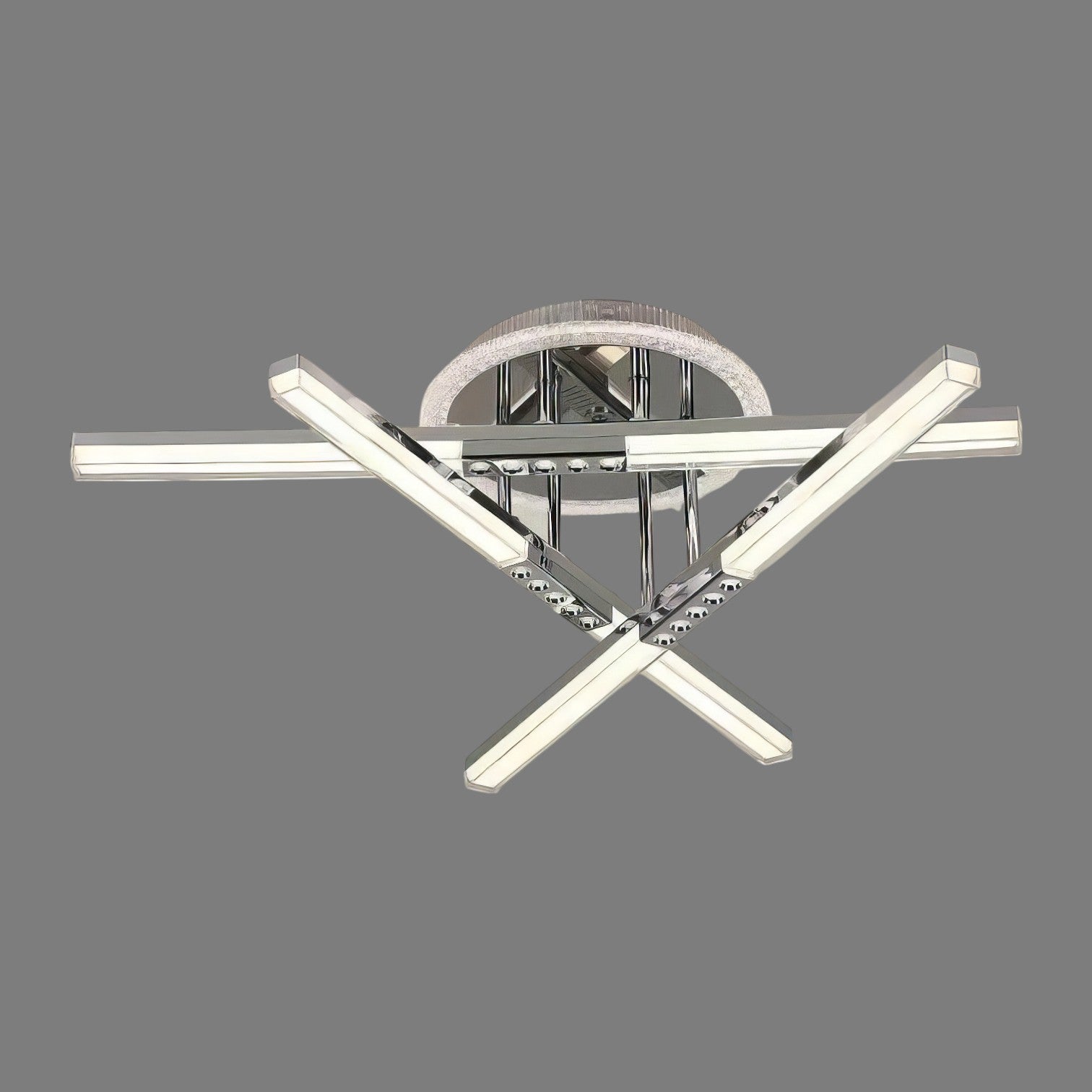 Lustra LED 3 Lines ROEN Silver Echivalent 300W Telecomanda