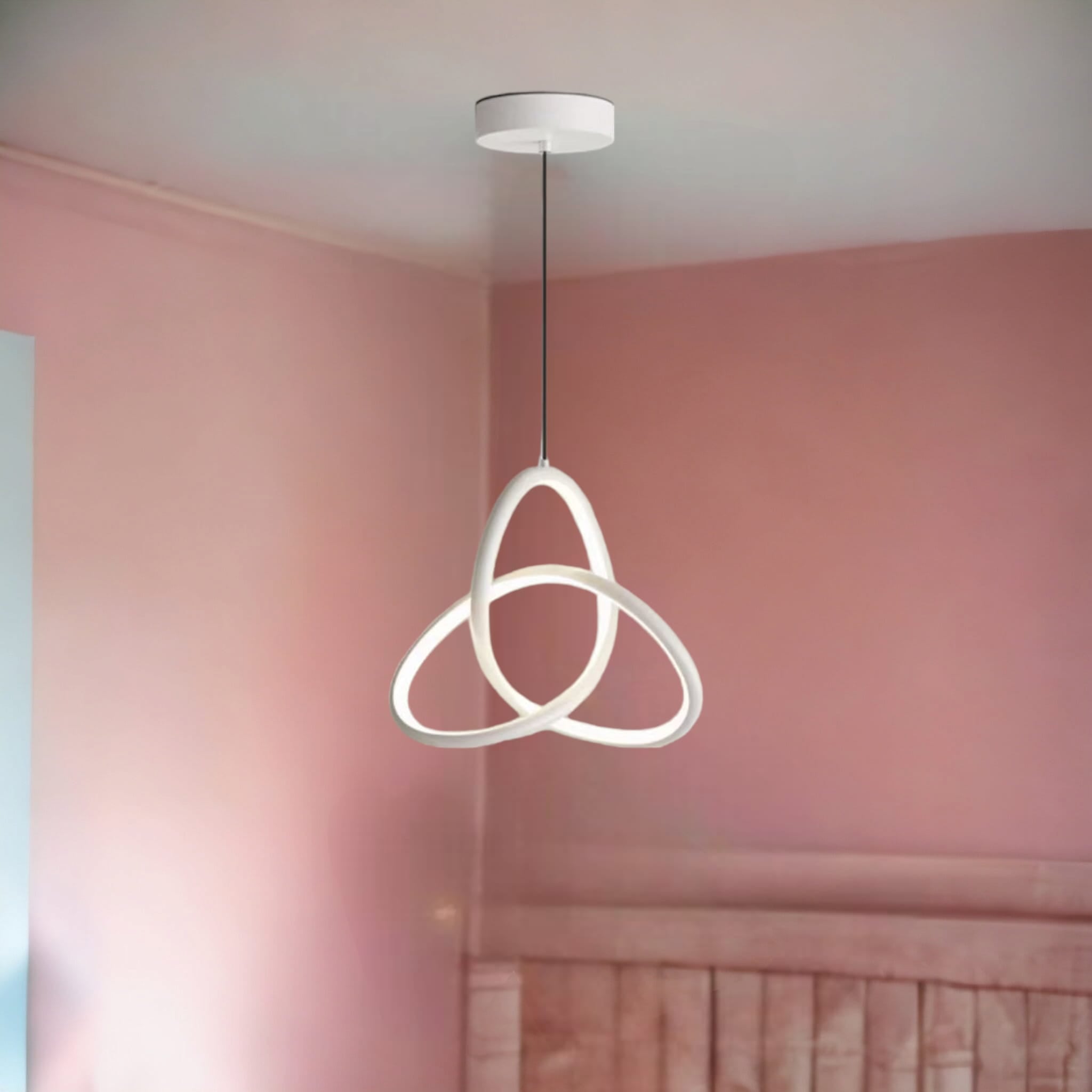 Lustra LED Suspendata TwoRings White Echivalent 200W