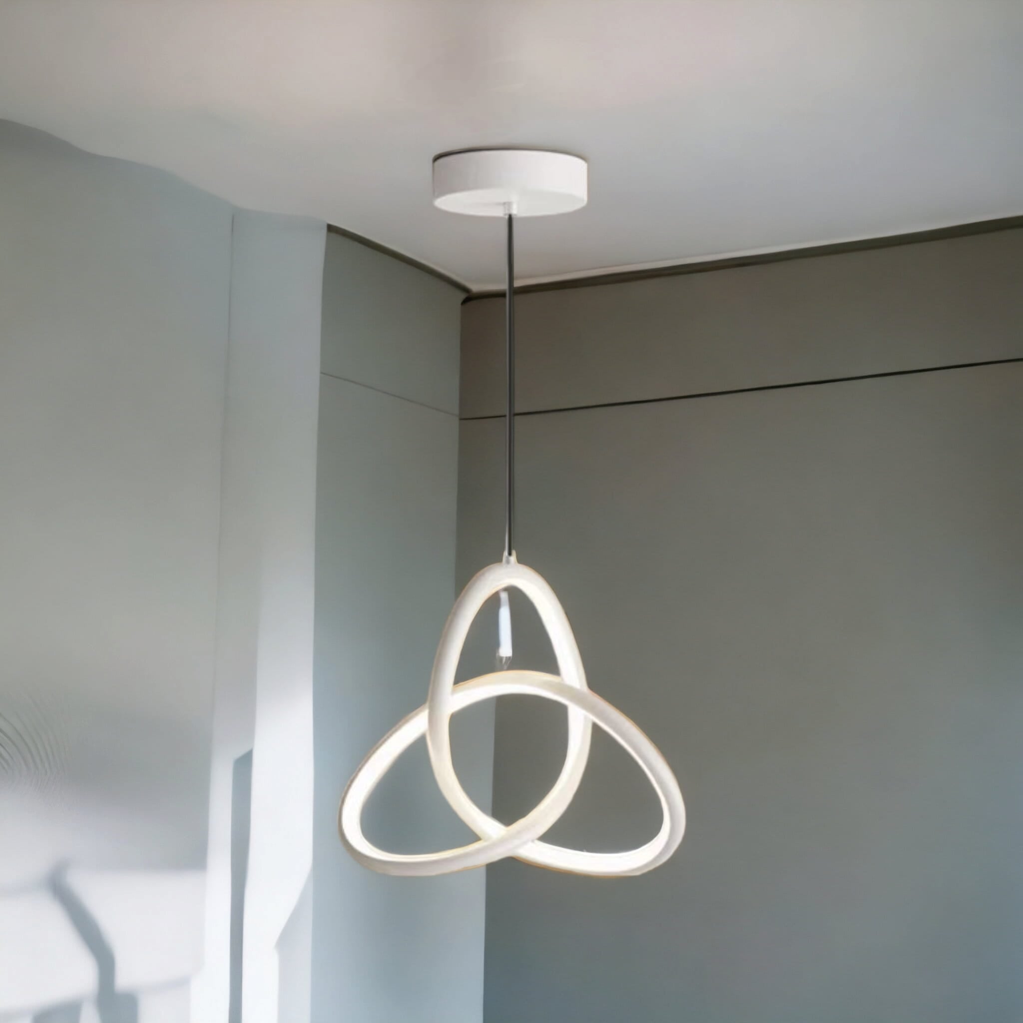 Lustra LED Suspendata TwoRings White Echivalent 200W