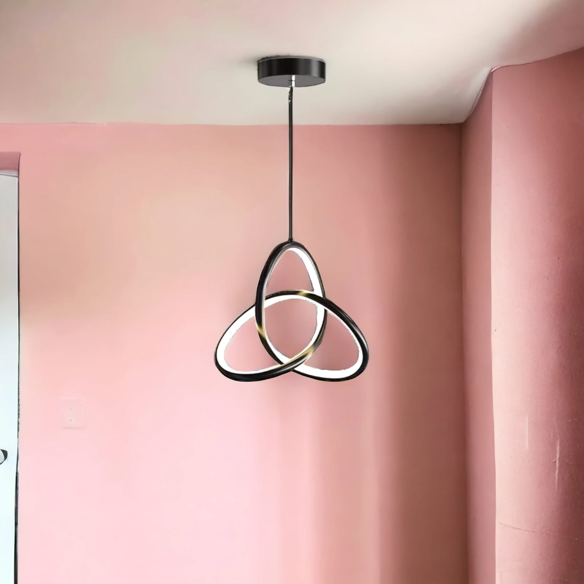 Lustra LED Suspendata TwoRings Black Echivalent 200W